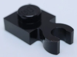 Lego 15x Placa Negra Modificada 1 x 1 con Clip O Abierto Agarre Vertical Grueso - Imagen 1 de 1