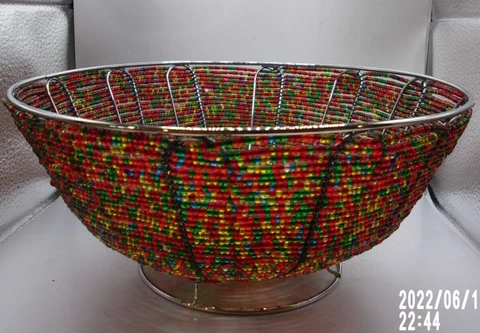 Handmade wire beaded bowl Cover