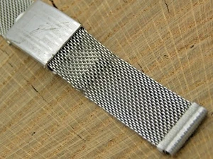 Pre-Owned Deployment Watch Band Vintage Stainless Steel 16mm 5/8" Straight Lug - Picture 1 of 3
