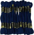 S2J Hand Cross Stitch Cotton Embroidery Thread Pack of 25 Skeins- Navy Blue