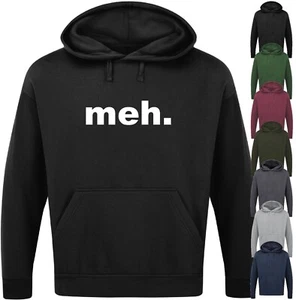 MEH. HOODIE lustiger Spruch Neuheit Geek gleichgültig gelangweilt Nerd Herren Top Geschenk - Bild 1 von 17