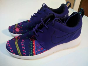 Nike Women Rosherun Quickstrike Curtain Purple 652875-500 Sneaker Shoes run 7 - Picture 1 of 4