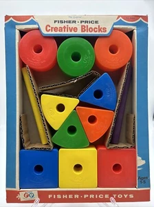 IOB Vintage 1965 FISHER PRICE TOY No. 633 Creative Blocks Great Condition - Picture 1 of 6