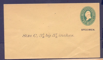 United Stamps Stamped enveloped Washington SP-F39 2cts with Specimen  very fine! - Image 1 of 2