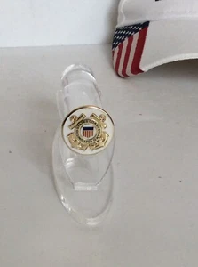 Handgun Firearm Gun Safe Shelf Display Rod - US Coast Guard 7/8" Enamel Topper - Picture 1 of 12