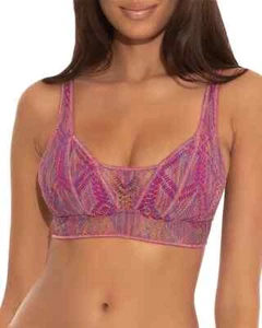 BECCA Purple Crochet Logan Bralette Bikini Top JS2123 Womens Size M - Picture 1 of 4