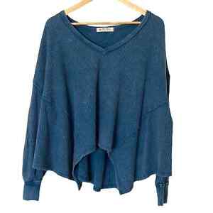 FREE PEOPLE We The Free Coraline Thermal in Legion Blue, Size Medium