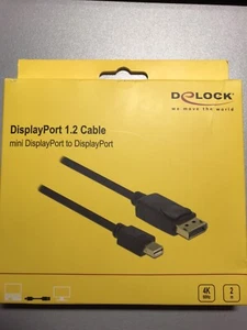 DELOCK DisplayPort 1.2 Cable 4K, 2Meter NEU - Bild 1 von 2