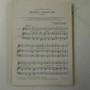 choral / vocal score BROTHER JAMES`S AIR gordon jacob UNISON - Picture 1 of 1