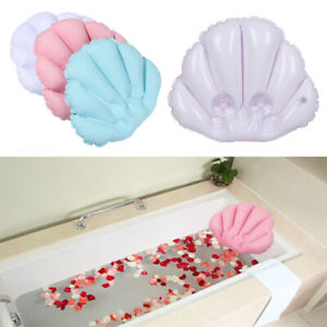 Cups Inflatable Fan-shaped Neck Support Pillow Bathtub Cushion Spa Bath Pillow