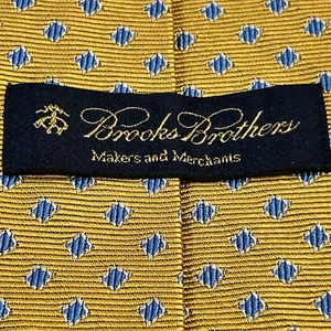 Brooks Brothers Makers and Merchant Hand Made Gold Woven Silk Tie Made in USA - Picture 1 of 5