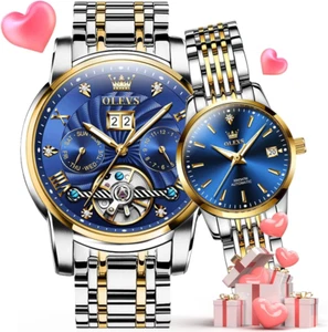 Couple Pair Watches Set Automatic Mechanical Self Winding Dress Matching Watc... - Picture 1 of 12