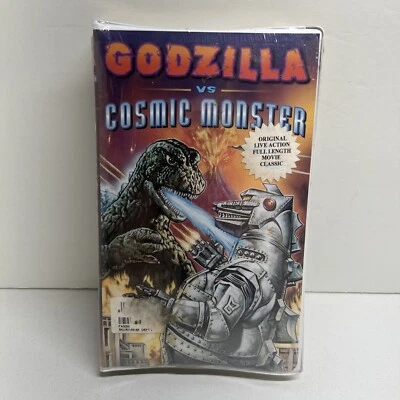 Godzilla Vs Cosmic Monster VHS Movie Tape Clamshell Mechagodzilla New Sealed - Image 1 of 4