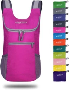 Ultraleichter, kleiner Rucksack, faltbar, verstaubar, 11 l, für Reisen, Pink - Bild 1 von 12