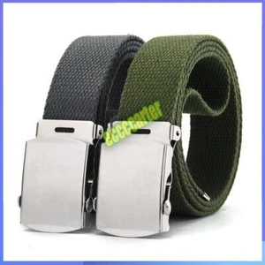 Stoffgürtel 100-150 cm Canvas Belt Jeans Gürtel schiebe schnalle 4 cm Breit - Picture 1 of 15