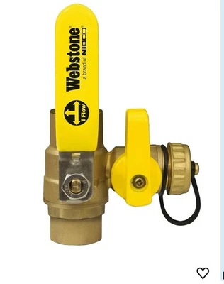 Webstone 50613 3/4-Inch SWT Pro-Pal Ball Valve with Hi-Flow Hose Drain