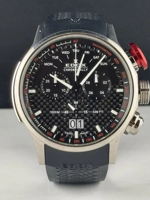 Cronógrafo Edox Chronorally WRC 48 mm esfera titanio/carbono con caja 38001 TIN NIN Foto 1 de 4