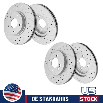 Rotores de freno de disco perforados delanteros traseros para Mazda 6 2014 2015 2016 2017 2018 Foto 1 de 4