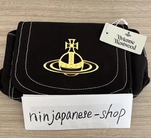NEW Vivienne Westwood Edgewear Shoulder Bag Canvas Denim Black Dust Bag Included - Picture 1 of 7