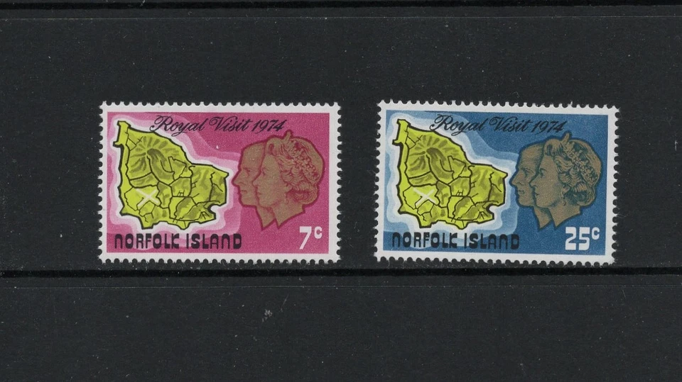 S6621 Isla Norfolk 1974 visita QEII, mapas 2v.   MNH Foto 1 de 1