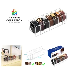 Belt Organizer, Acrylic Belt Storage Holder for The Closet, 7 Compartments Di... - Picture 1 of 8