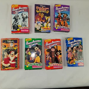 Wonderful Collection of -7- Vintage Disney Sing Along Songs VHS Tapes - Imagen 1 de 4
