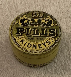 Vintage BDC Gin Pills For The Kidneys Metal Tin *Made In Canada* - Picture 1 of 7