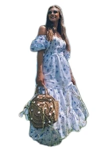 Vestido floral midi con capas de algodón Loveshackfancy × Target Cottagecore Farmhouse 1X - Imagen 1 de 8