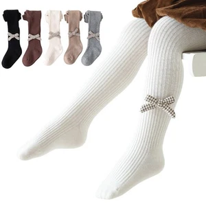 Bowknot Cotton Baby Girls Tights Toddler Girls Pantyhose Stockings 0-8 Years - Picture 1 of 14