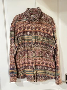 Territory Ahead Aztec Geometric Southwestern Hippie Indi Shirt Men's size L - Picture 1 of 6