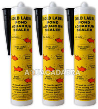 GOLD LABEL BLACK 290ml x3 POND SEALER SEALANT AQUARIUM WATER UNDERWATER FISH