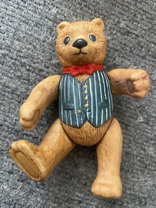 Adorno de oso de peluche de porcelana de colección Department Dept 56 1983 articulado de Navidad - Imagen 1 de 7