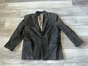 Trachtenjacke Lederjacke Janker Solo Die Tracht Leather Jacket Large Men’s  VTG - Picture 1 of 16