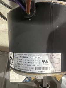 Zhongshan Broad-Ocean Y7S859C503NT / 0131M00753 Condenser Fan Motor 1/6HP 810rpm - Picture 1 of 4