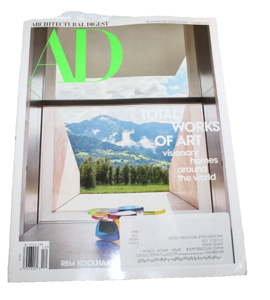 Architectural Digest December 2023 Total Works Of Art Rem Koolhaas - Image 1 of 1