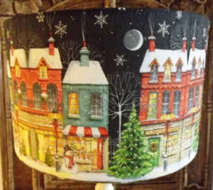 Christmas lampshade,Night street black and multi Xmas festive Decoration - Picture 1 of 2