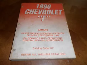 1990 CAMARO ORIGINAL ILLUSTRATED CHASSIS & BODY PARTS CATALOG / '90 CHEVY MANUAL - Foto 1 di 3