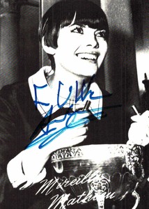 Mireille Mathieu Original Signature On Card No. 700 A