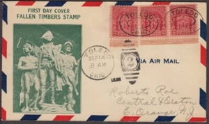 1929 Battle of Fallen Timbers Sc 680-5A A. C. Roessler cachet Toledo OH airmail - Picture 1 of 1