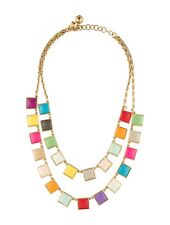 Kate Spade Resin Gold plateD collar Necklace Pink White Tutti Frutti Pendant gyu