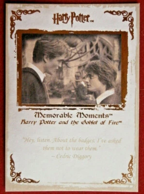 HARRY POTTER - MEMORABLE MOMENTS #1 - Card #60 - DON'T WORRY ABOUT IT - Cedric - Image 1 of 2