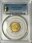 Złoto amerykańskie 2,50 USD Liberty Head Quarter Eagle 1861 (nowy rewers) PCGS AU58