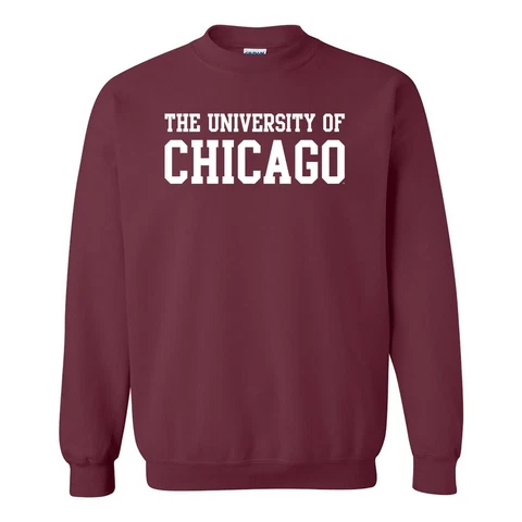 University of Chicago Maroons Basic Block Licensed Crewneck Sweatshirt  - Maroon Cover