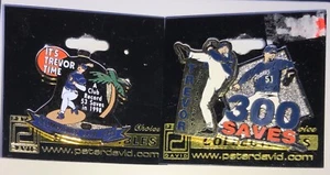 Trevor Hoffman 300 Saves San Diego Padres 2001 Pin Peter David HOF Lot of 2 - Picture 1 of 3