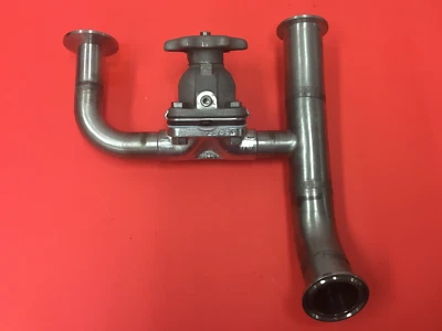 ITT - Dia-Flo brand -1/2" Diaphragm Valve with attached Piping - Image 1 of 4