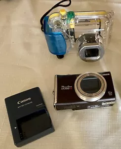 Canon PowerShot SX200 IS 12.1MP Digital Camera with WP-DC5 Waterproof Case Mint - Picture 1 of 3