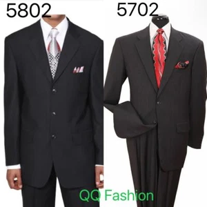 MEN'S WOOL FEEL Basic Single Breast 2 &3 Button Work Suit by Fortino Landi - Picture 1 of 4