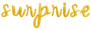 SURPRISE Cursive Letter Balloon Banner - DIY Birthday Party Supply Decorations - Picture 1 of 20