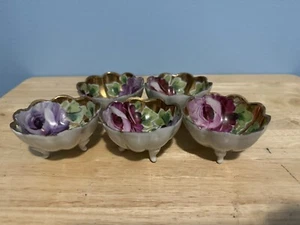 (5) Vintage Bavarian Hand Painted Berry Bowls Collectible - Picture 1 of 4