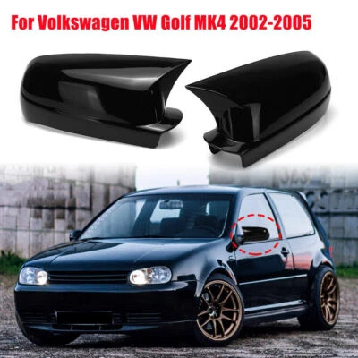Tapa de cubierta de espejo retrovisor lateral OX negro brillante para Volkswagen VW Golf MK4 2002-2005 Foto 1 de 4